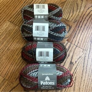 Patons Kroy Socks Yarn Lot of 4 Grey Brown Marl Color Changing NWT Knitting #1